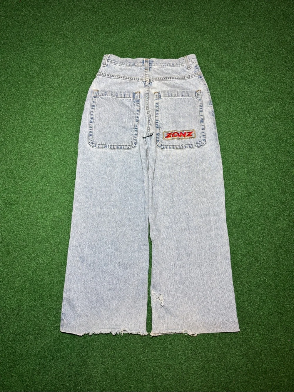 Zonz Super Baggy Jeans Vintage Boys 27x24 Husky RARE JNCO Light Wash Skater Wide